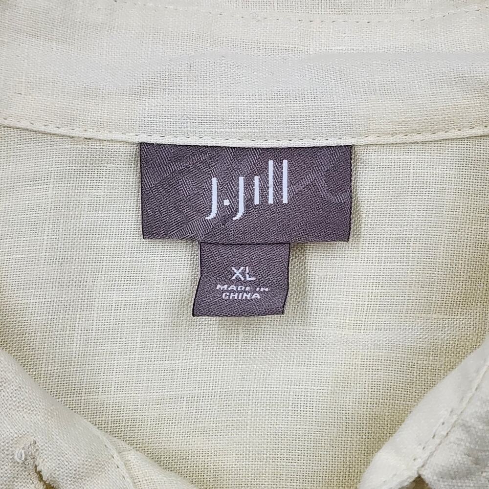 J.Jill Linen Blouse Top Button Front Shirt Pale Yellow Womens Size XL - Picture 4 of 9